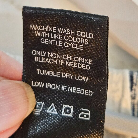 Ali Miles Striped Top Large Off-Shoulder White Navy Bell Sleeve Boho - Picture 8 of 11